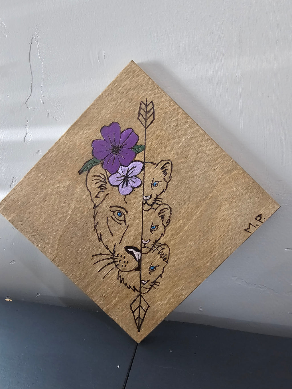 8x8 Hand-Burned Wood Wall Art