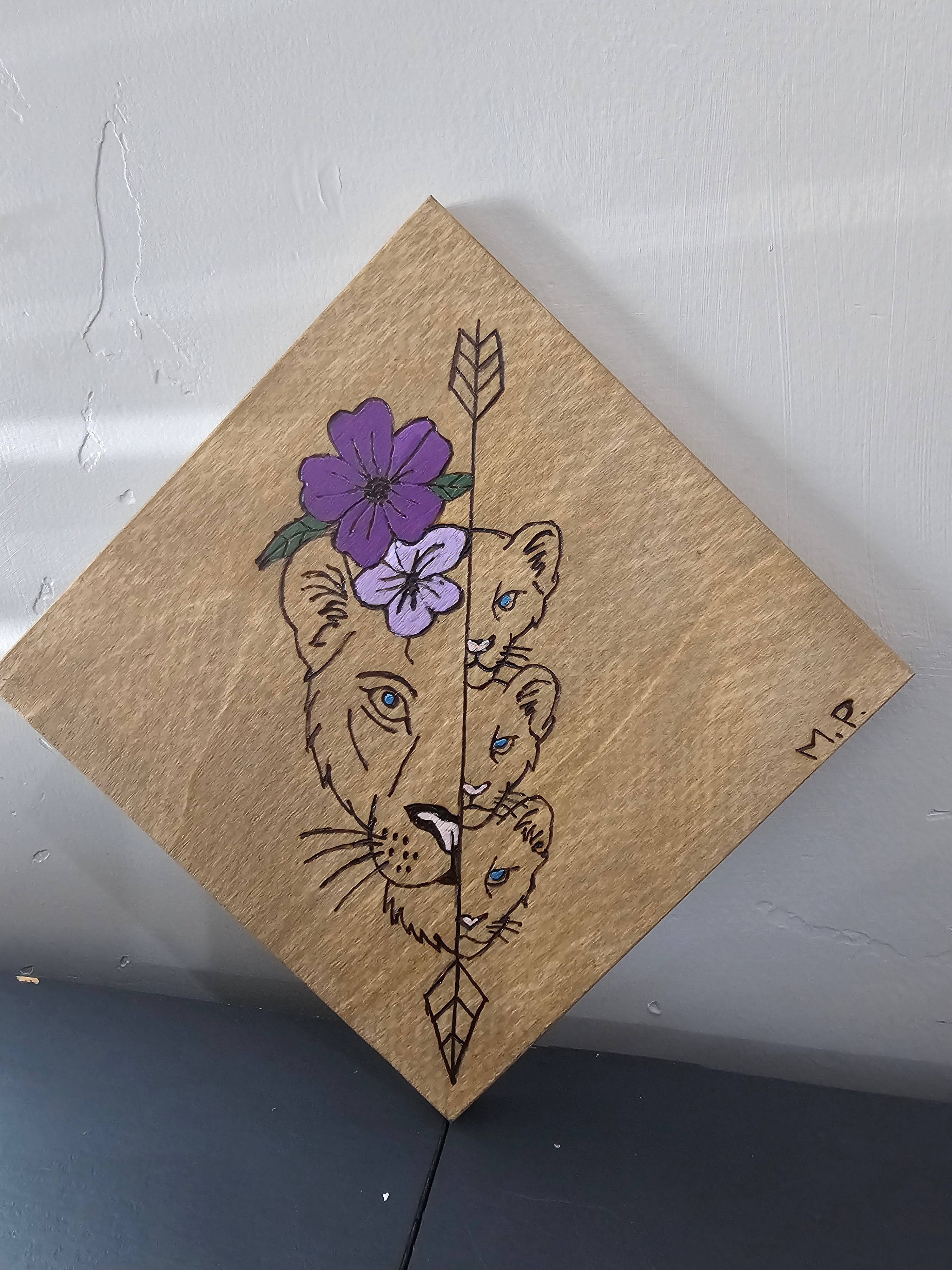 8x8 Hand-Burned Wood Wall Art