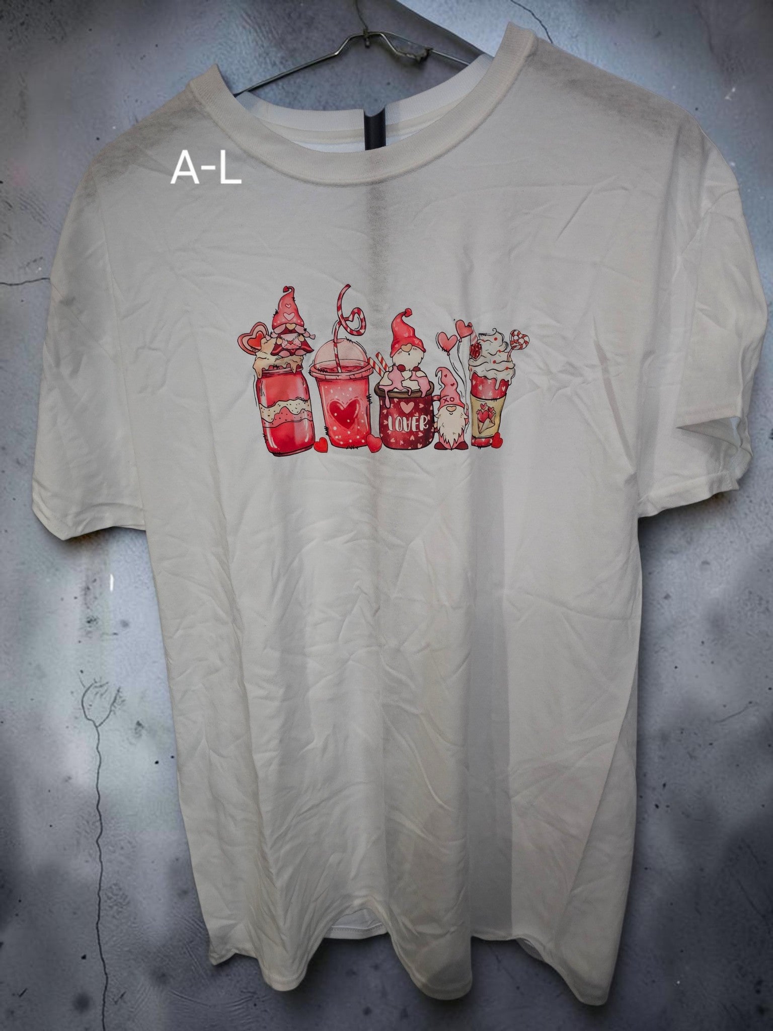 Valentine Gnome Drinks Graphic T-Shirt
