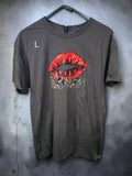 XOXO Red Lips Graphic T-Shirt – Sassy Leopard Print Kiss Tee