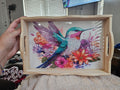 Handcrafted Diamond Painting Decorative Wooden Tray
