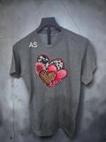Cow Print & Leopard Love Hearts Graphic T-Shirt