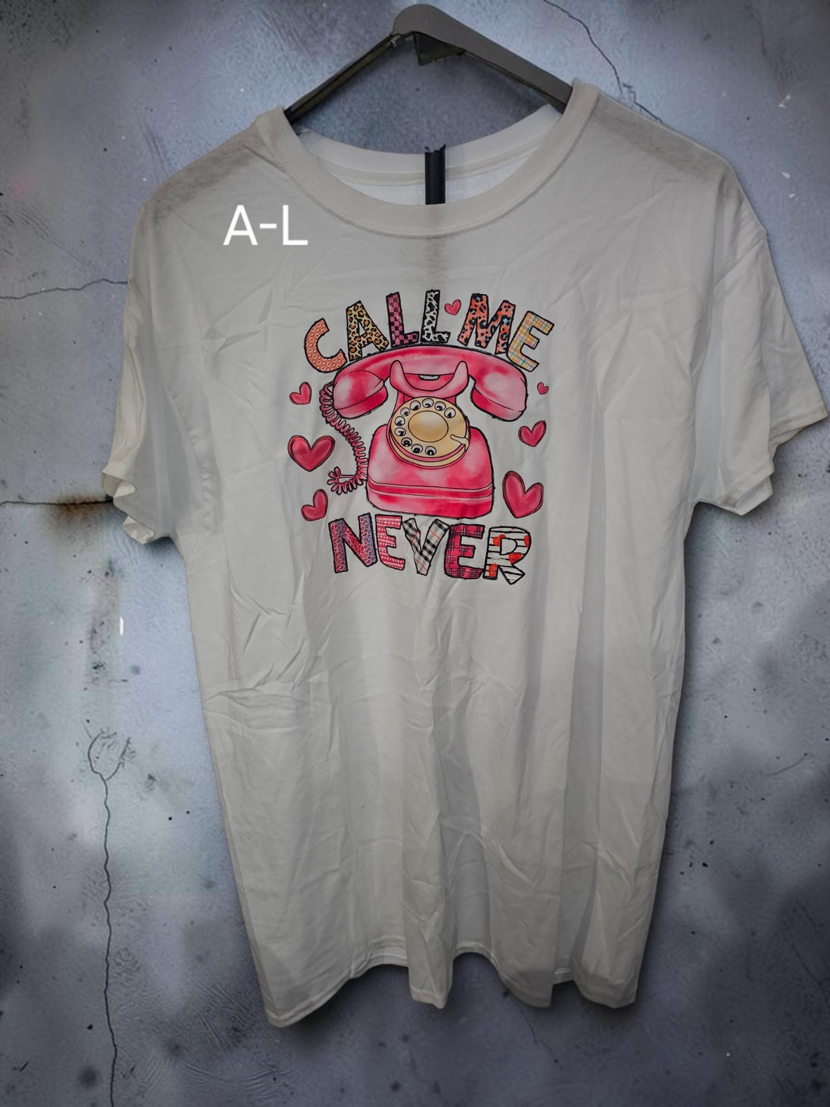 Call Me Never Retro Valentine Graphic T-Shirt