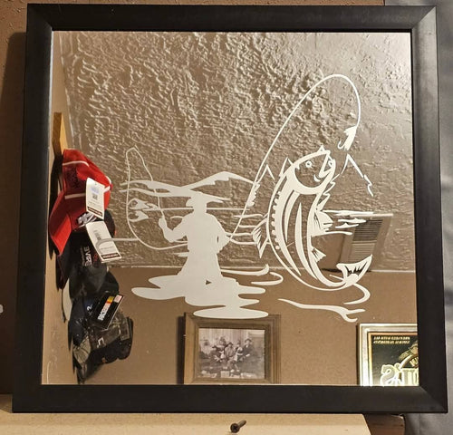 Custom Decorative Vinyl Framed Mirror
